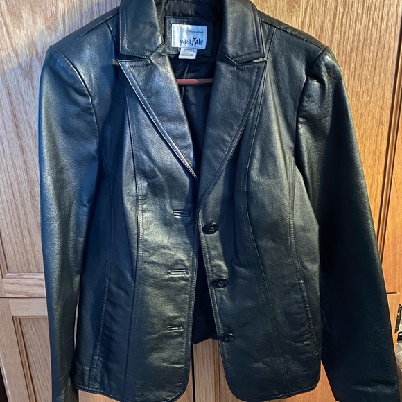 Genuine black leather jacket small - Picture 1 of 4
